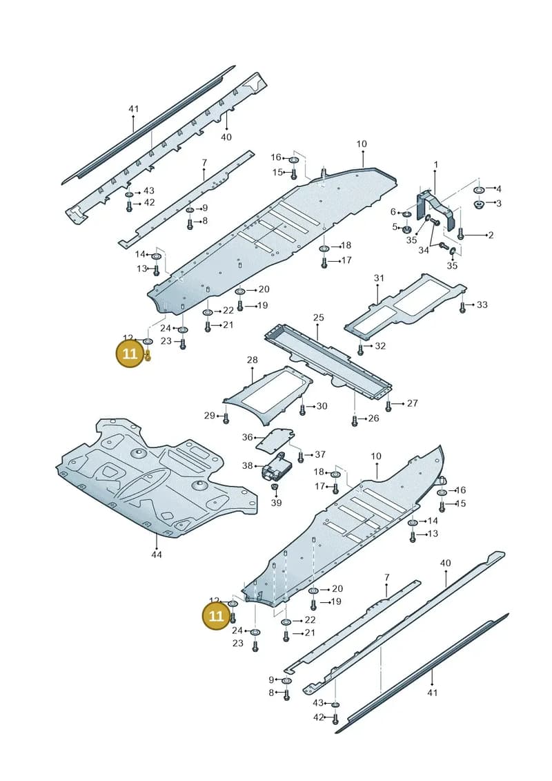 N10632104 — Audi A8 (2013-2018) diagram 696825000, position 11