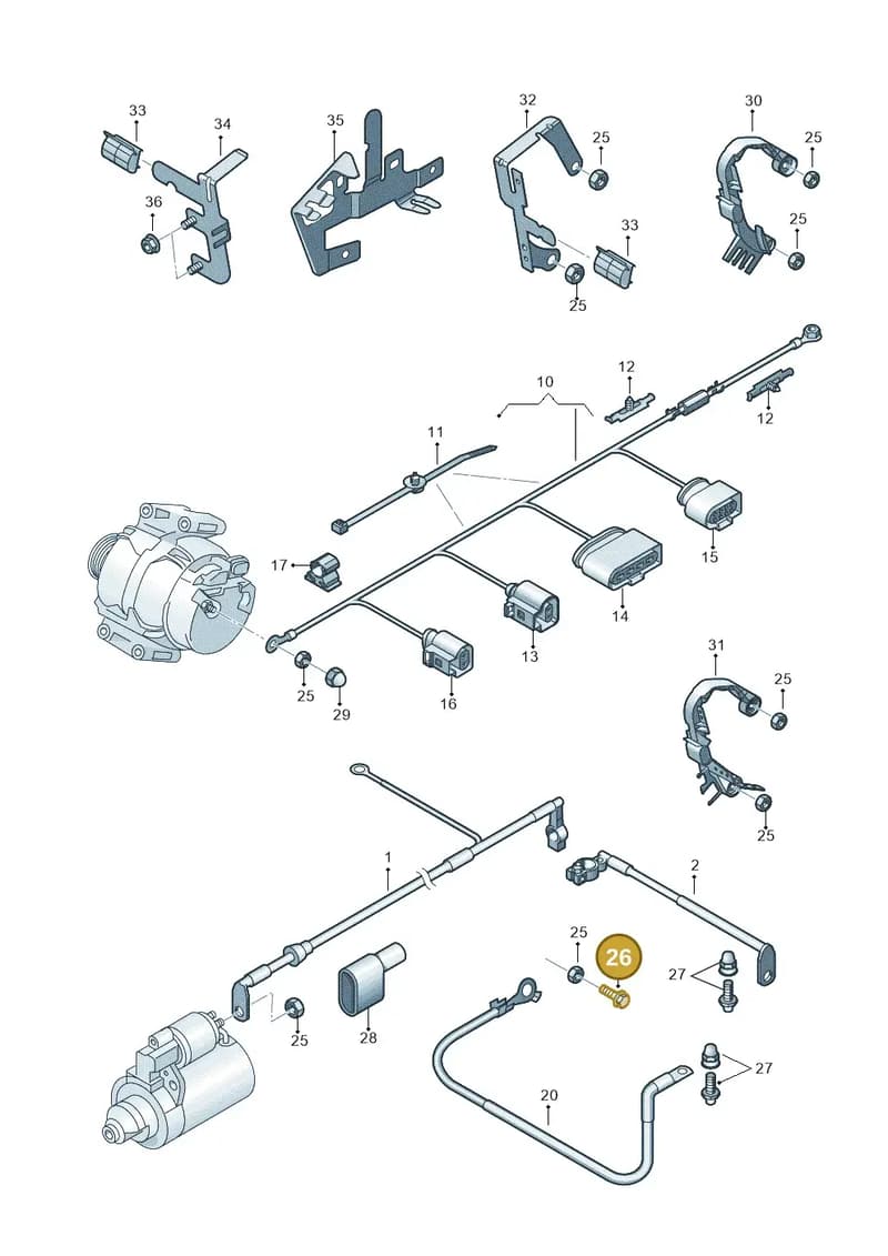 N10642106 — Volkswagen Tiguan (2011-2018) diagram 634971010, position 26