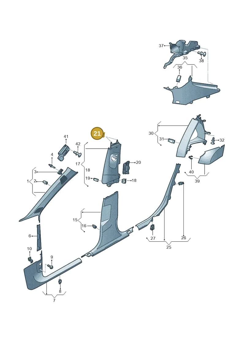N10649702 — Audi A7 Sportback (2018-2025) diagram 435867650, position 21