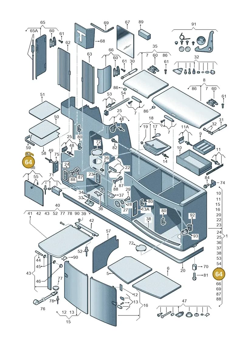 N10649702 — Volkswagen California Camper (2011-2015) diagram 452068000, position 64