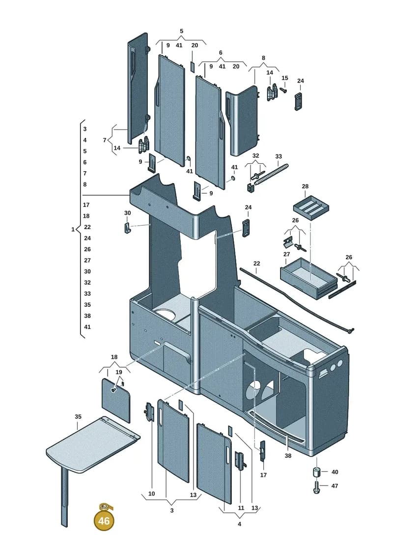 N10649702 — Volkswagen Caravelle (2019-2024) diagram 7ep068000, position 46