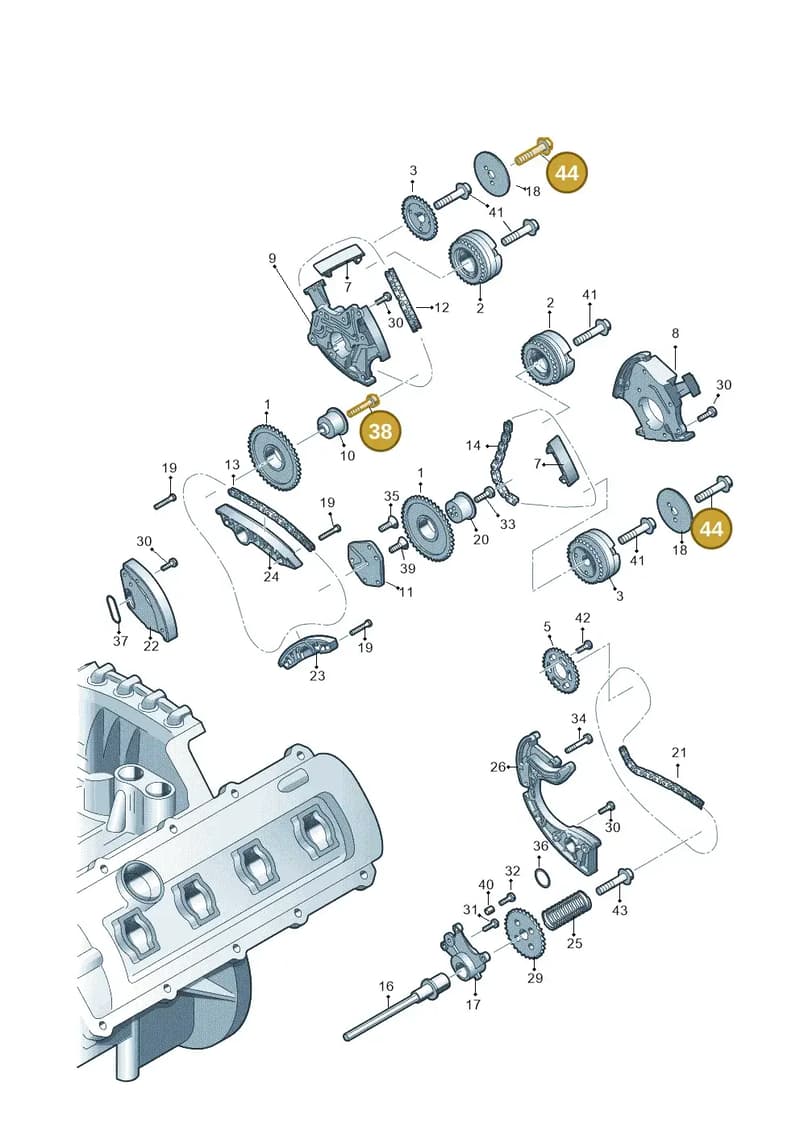 N10660902 — Audi Q5 qu. 2.0 TDI (2012-2017) diagram 724109350, position 38+44