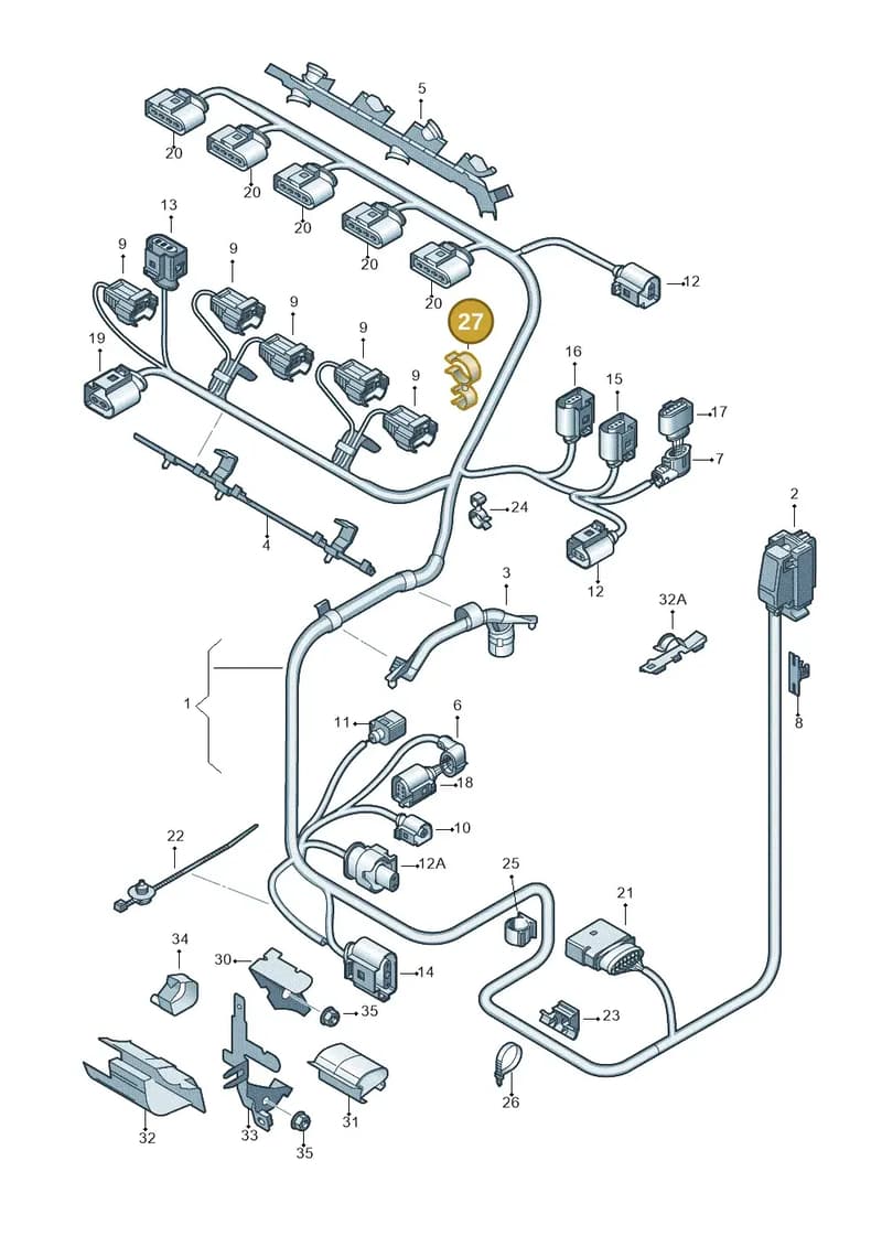 N10667001 — Volkswagen New Passat (2011-2015) diagram 691971080, position 27