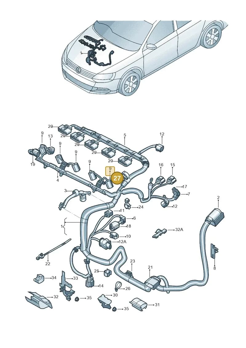 N10667001 — Volkswagen Jetta (2014-2017) diagram 789971005, position 27