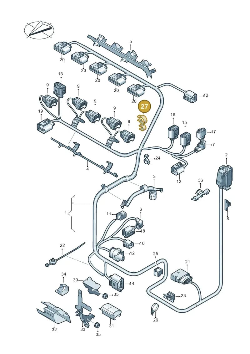 N10667001 — Volkswagen New Passat (2015-2022) diagram 868971080, position 27