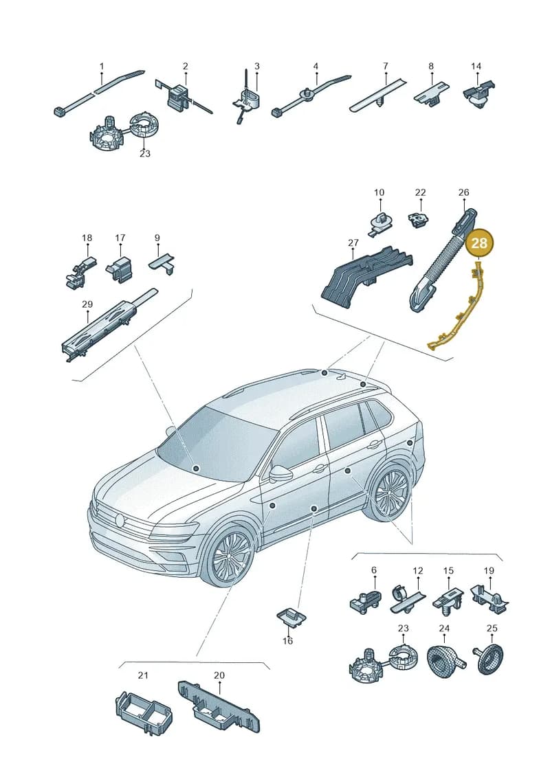 N10673601 — Volkswagen Tiguan (2016-2023) diagram 884971830, position 28