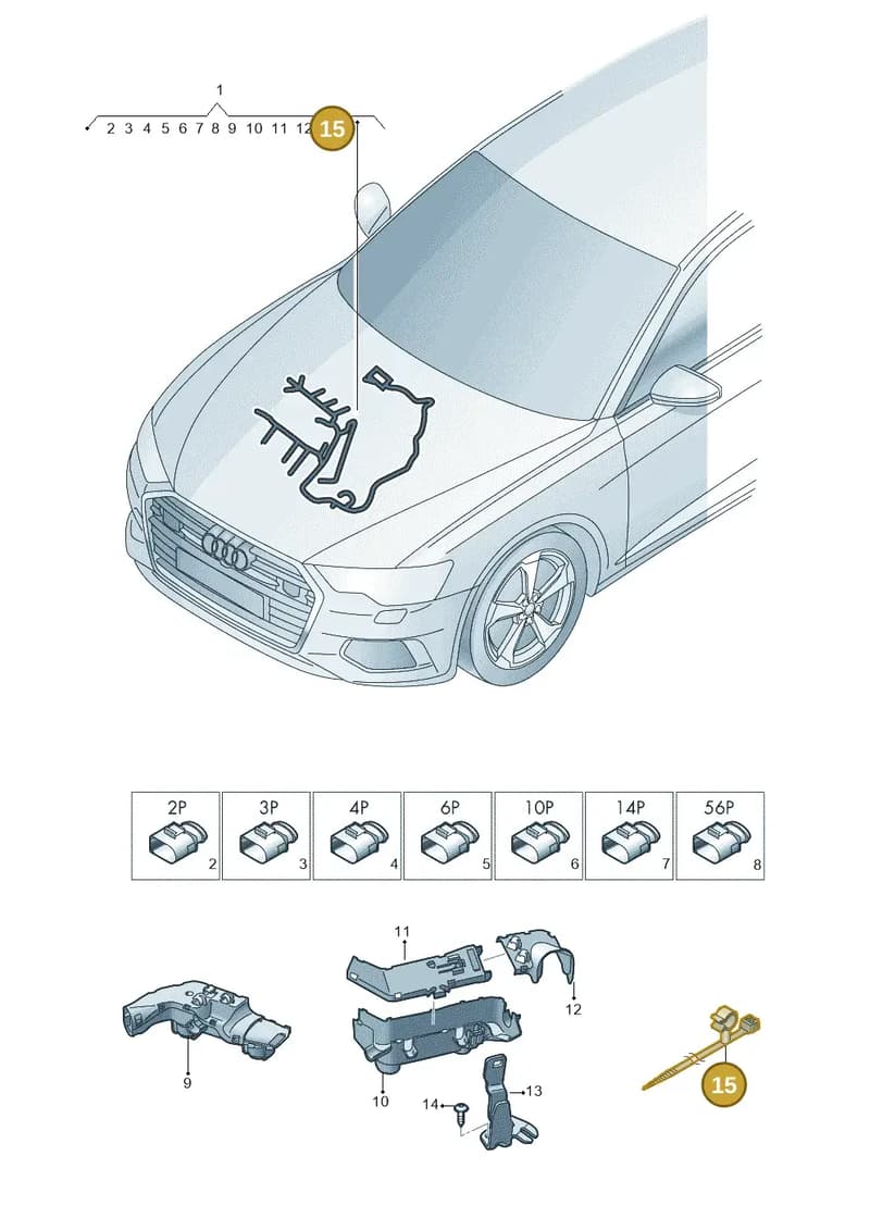 N10679001 — Audi A6 (2018-2025) diagram 430971350, position 15