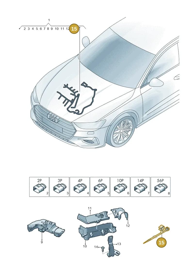 N10679001 — Audi A7 Sportback (2018-2025) diagram 435971350, position 15