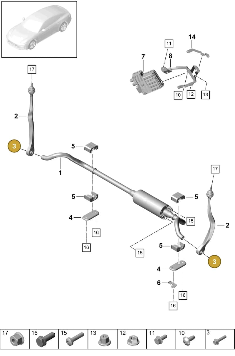 N10702302 — Porsche Panamera (2016-2020) diagram p49402040, position 3