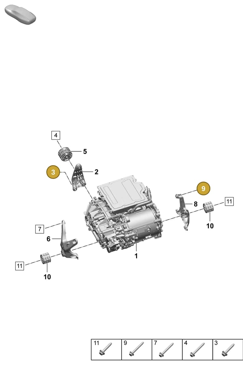 N10702302 — Porsche Macan (2024-2024) diagram p61151130, position 3+9