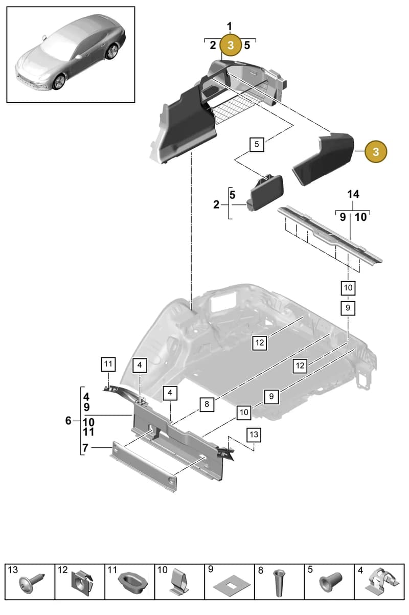 N10711501 — Porsche Panamera (2016-2020) diagram p49807050, position 3