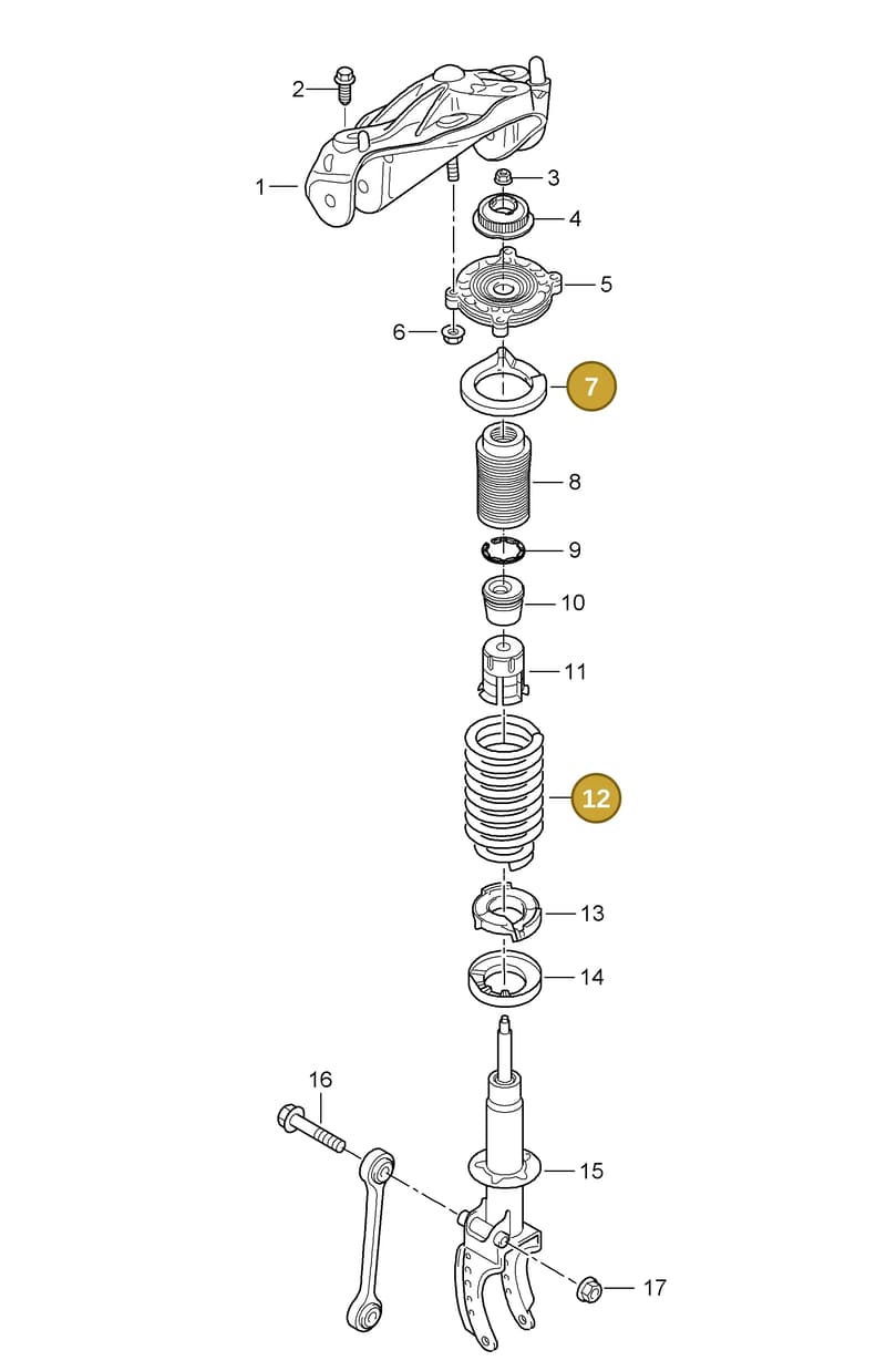 N10722401 — Porsche Cayenne (2007-2010) diagram p31402000, position 7+12