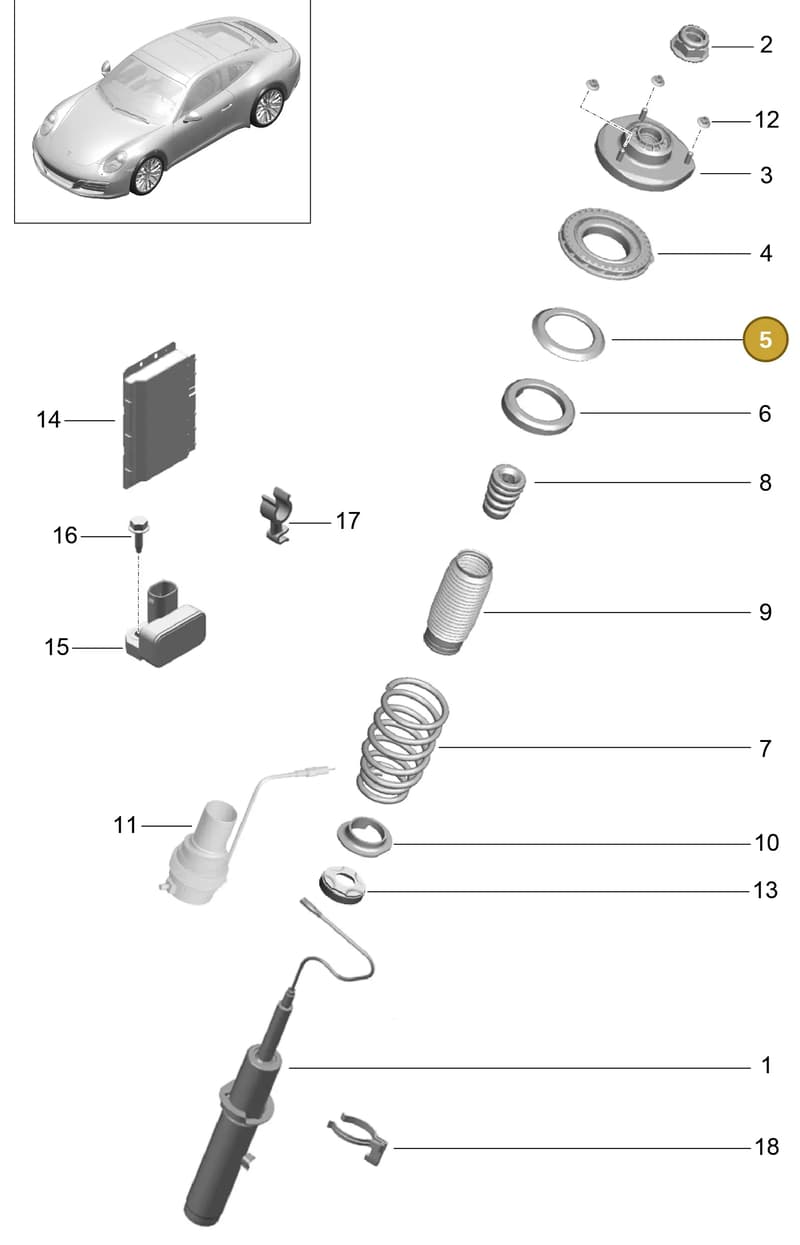 N10722401 — Porsche 911 (2016-2019) diagram p47402000, position 5