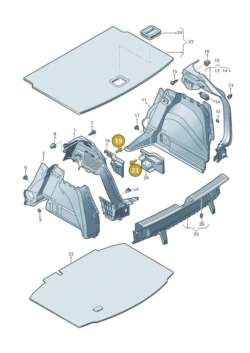 N10725402 — Audi A1 Sportback (2018-2025) diagram 592863800, position 19+21