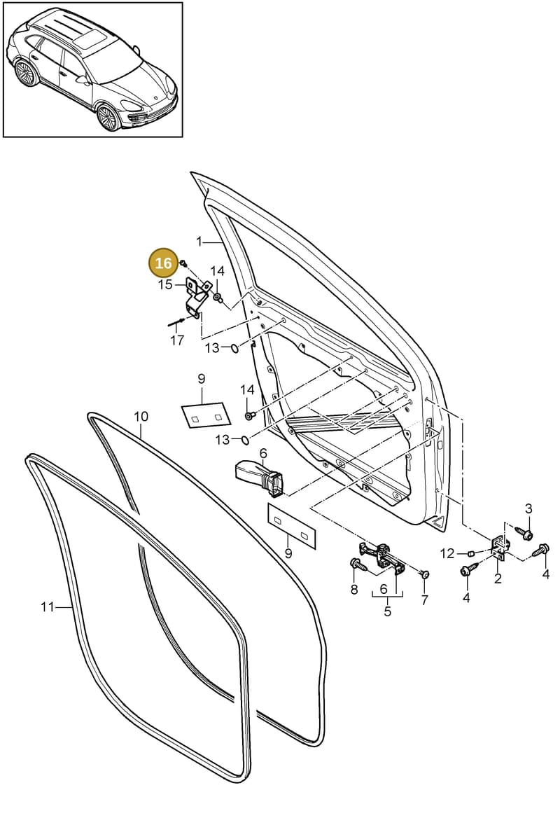 N10725402 — Porsche Cayenne (2010-2018) diagram p37804000, position 16
