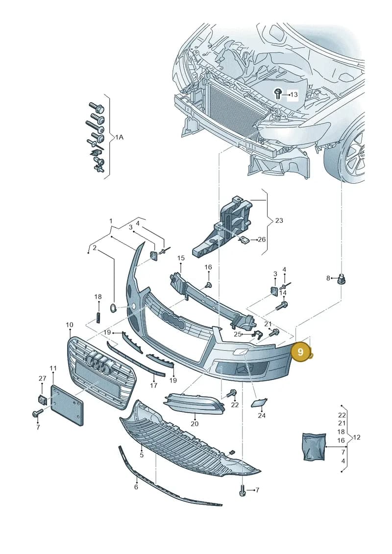 N10731701 — Audi A6 2.0 tdi (2010-2015) diagram 717807100, position 9