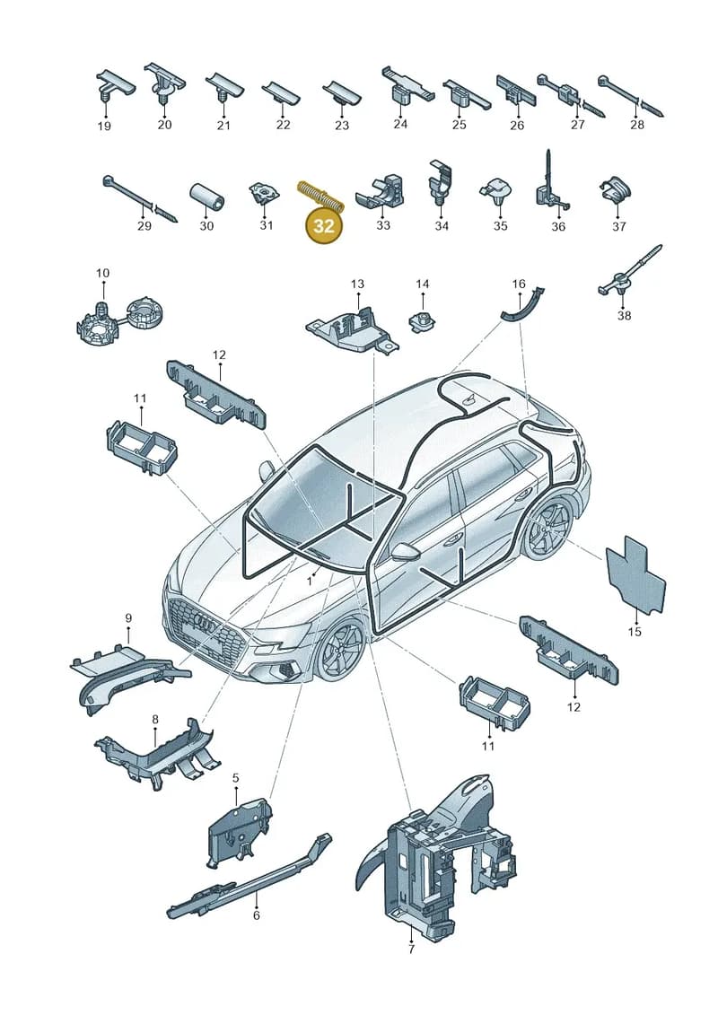 N10732706 — Audi A3 Sportback (2019-2025) diagram 596971800, position 32
