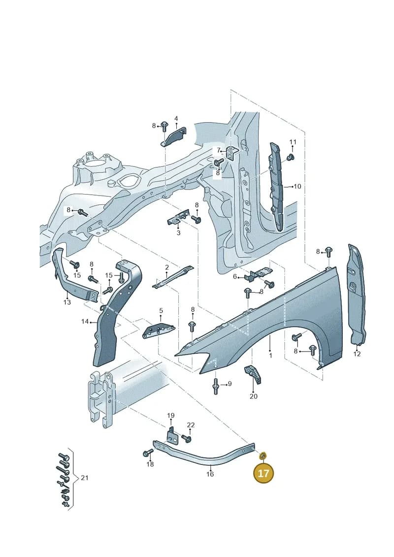 N10737004 — Audi A8 (2017-2025) diagram 838821000, position 17