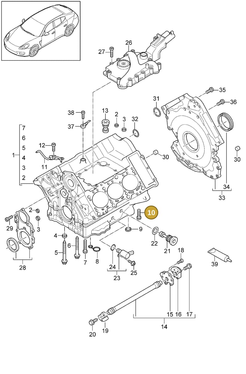 N10741802 — Porsche Panamera (2009-2016) diagram p35101050, position 10