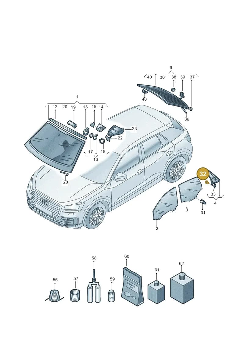N10747401 — Audi Q2 (2016-2025) diagram 803845000, position 32