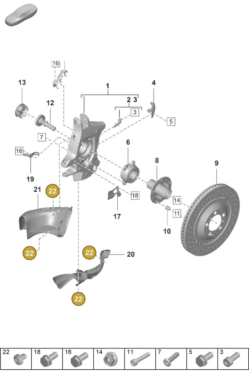 N10747401 — Porsche 911 (2021-2022) diagram p59401060, position 22