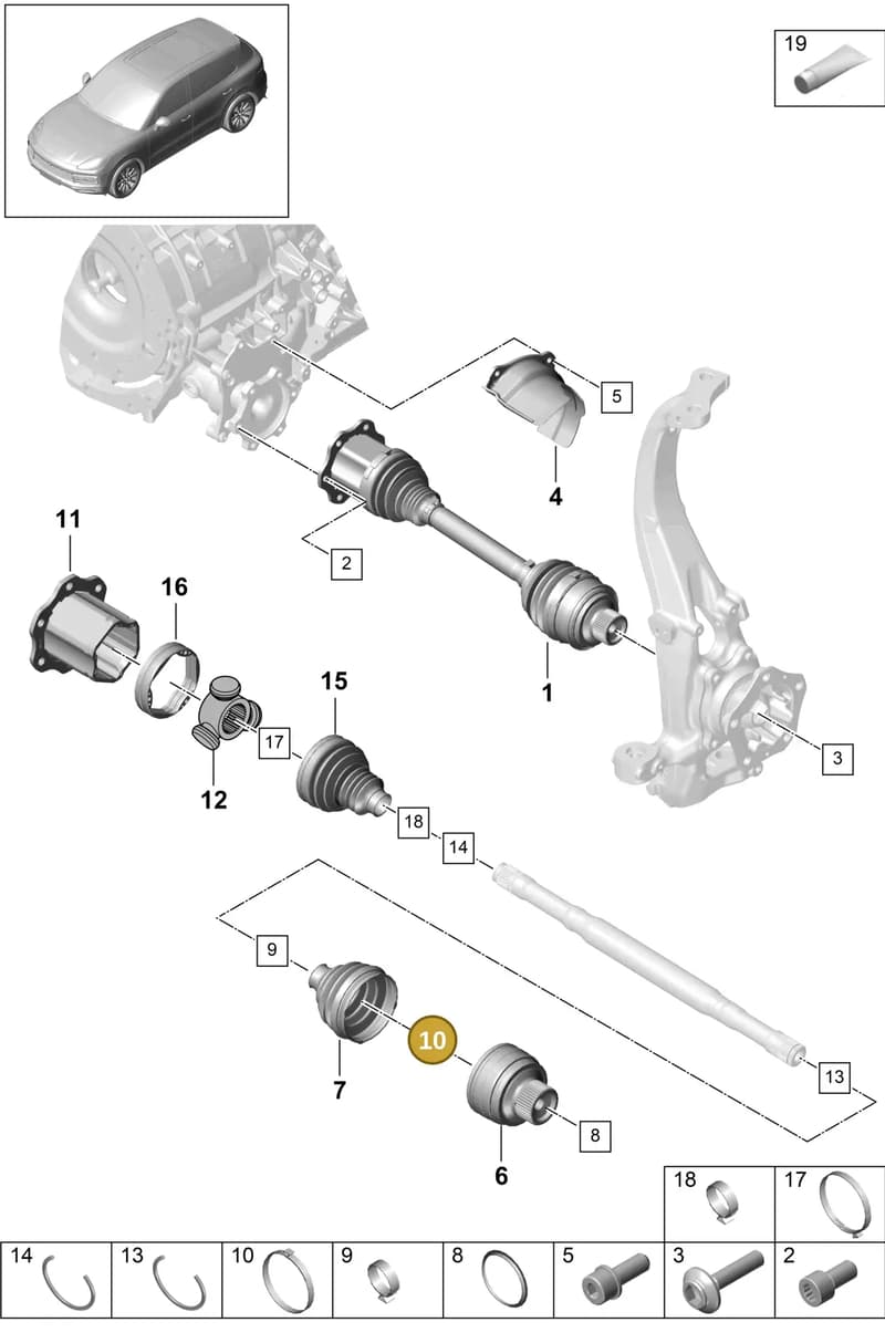N10750201 — Porsche Cayenne (2017-2023) diagram p51401030, position 10