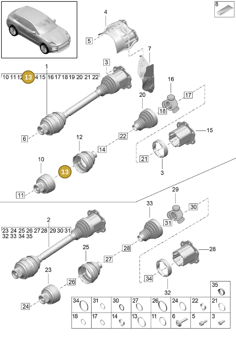 N10750201 — Porsche Macan (2018-2022) diagram p52401030, position 13