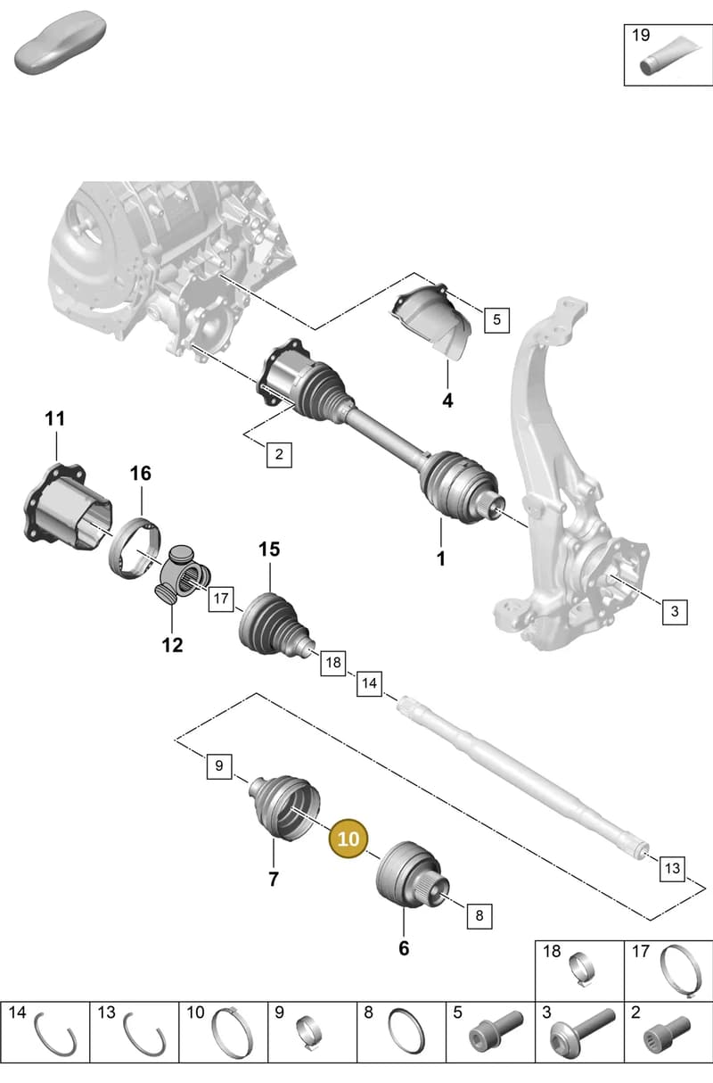 N10750201 — Porsche Cayenne Coupe (2023-2023) diagram p60401100, position 10