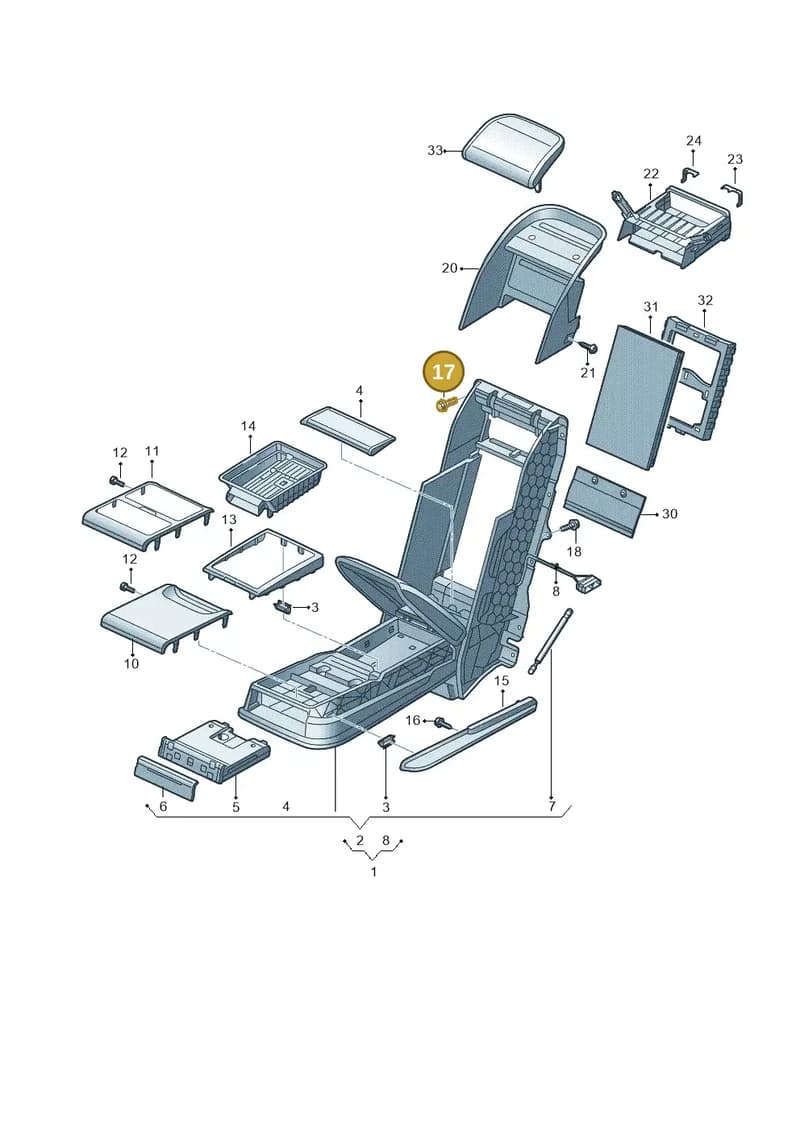 N10755701 — Audi A8 (2017-2025) diagram 838885800, position 17