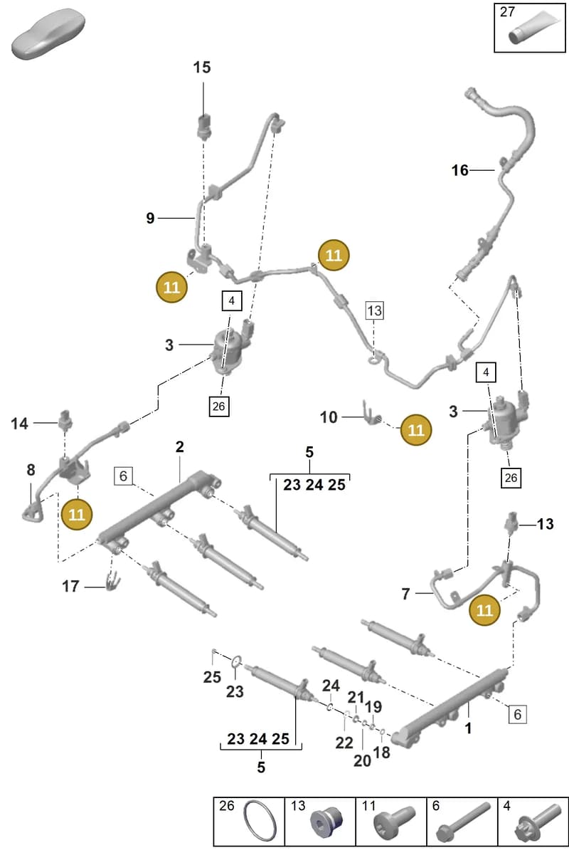 N10756001 — Porsche 911 (2018-2024) diagram p53107000, position 11