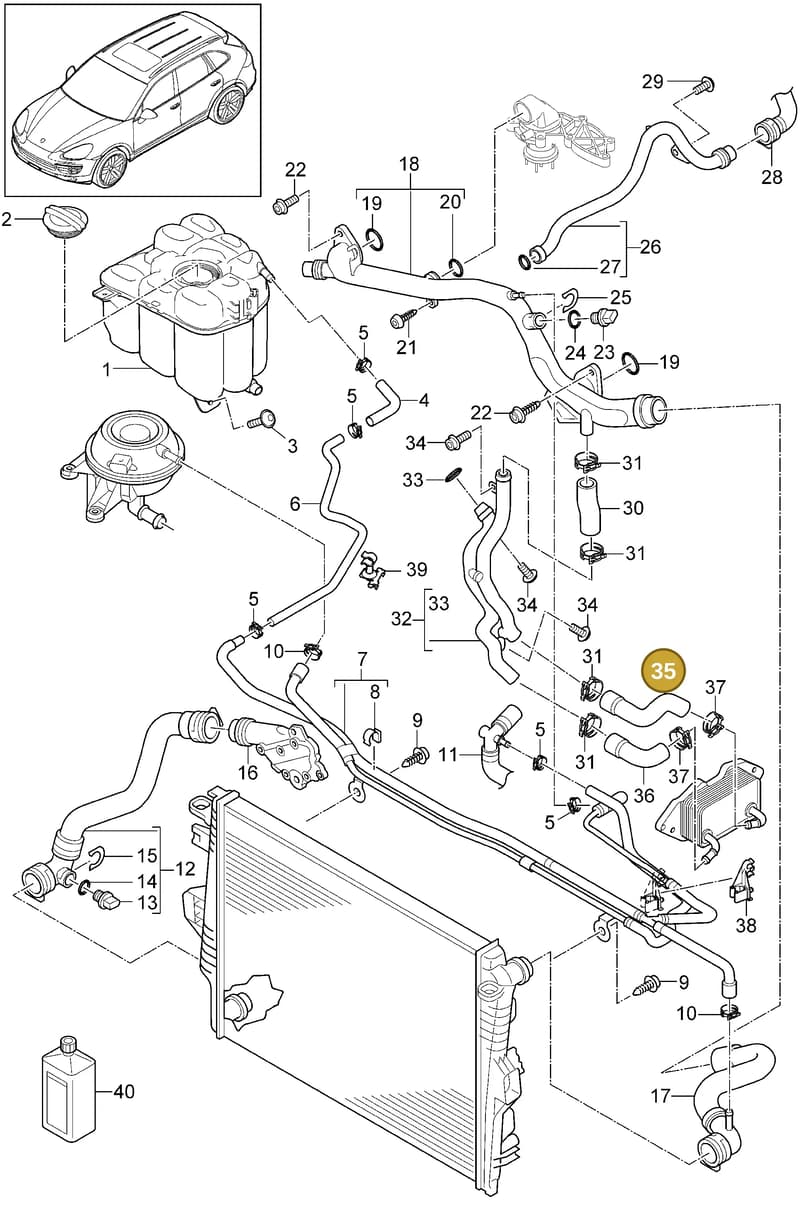 N10758701 — Porsche Cayenne (2010-2018) diagram p37105060, position 35