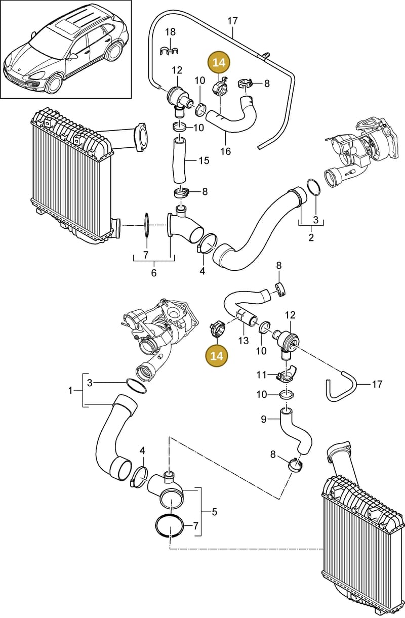 N10764701 — Porsche Cayenne (2010-2018) diagram p37107080, position 14