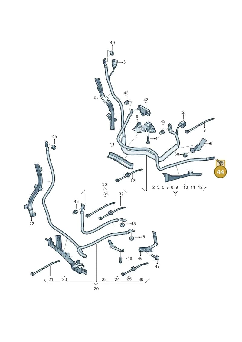 N10765803 — Audi A8 (2017-2025) diagram 838972050, position 44