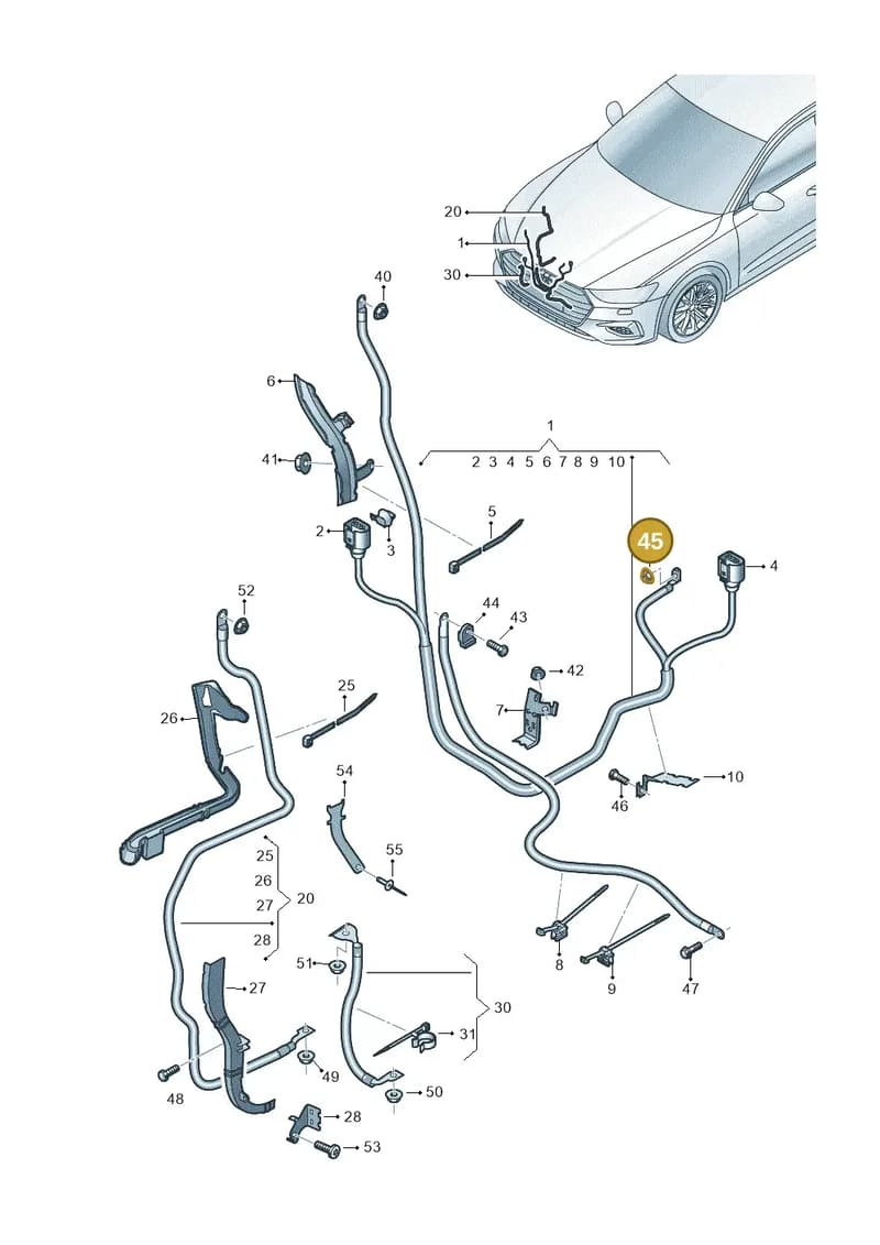 N10765803 — Audi A6 (2018-2025) diagram 435972070, position 45