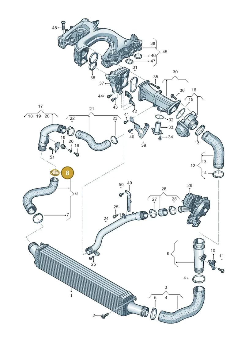 N10767201 — Audi A8 (2013-2018) diagram 696145450, position 8