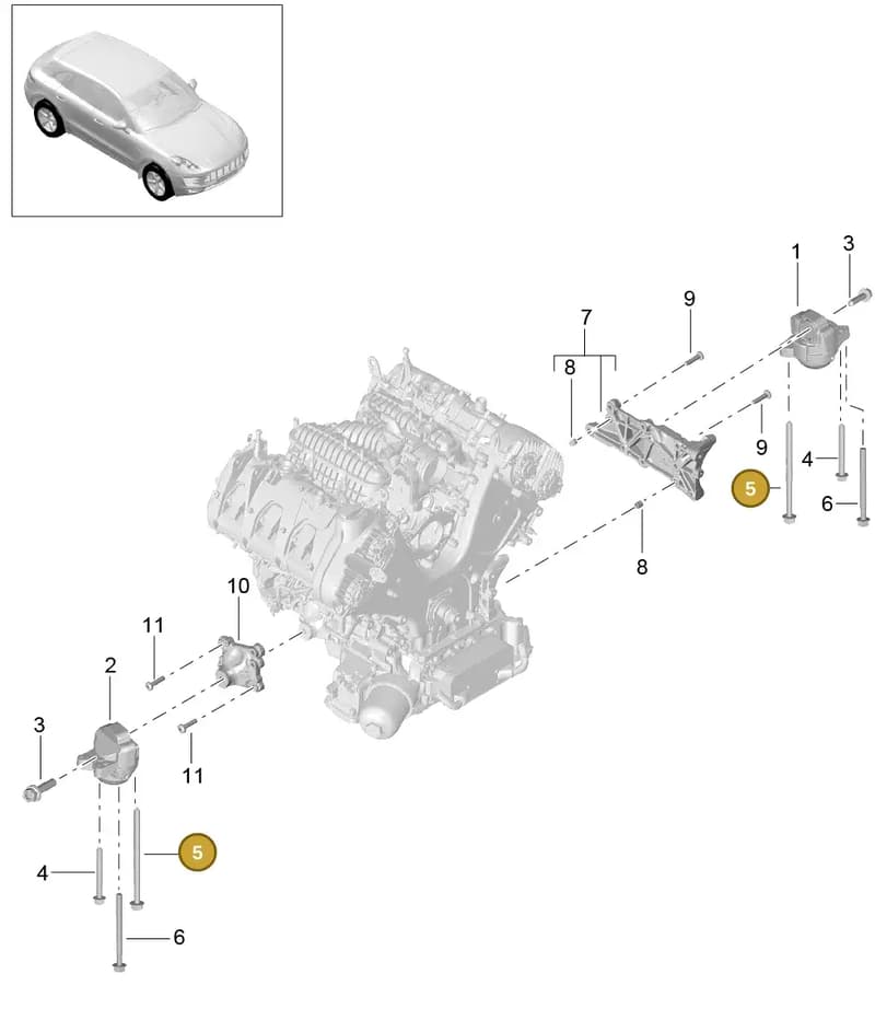 N10799301 — Porsche Macan (2013-2018) diagram p44109010, position 5