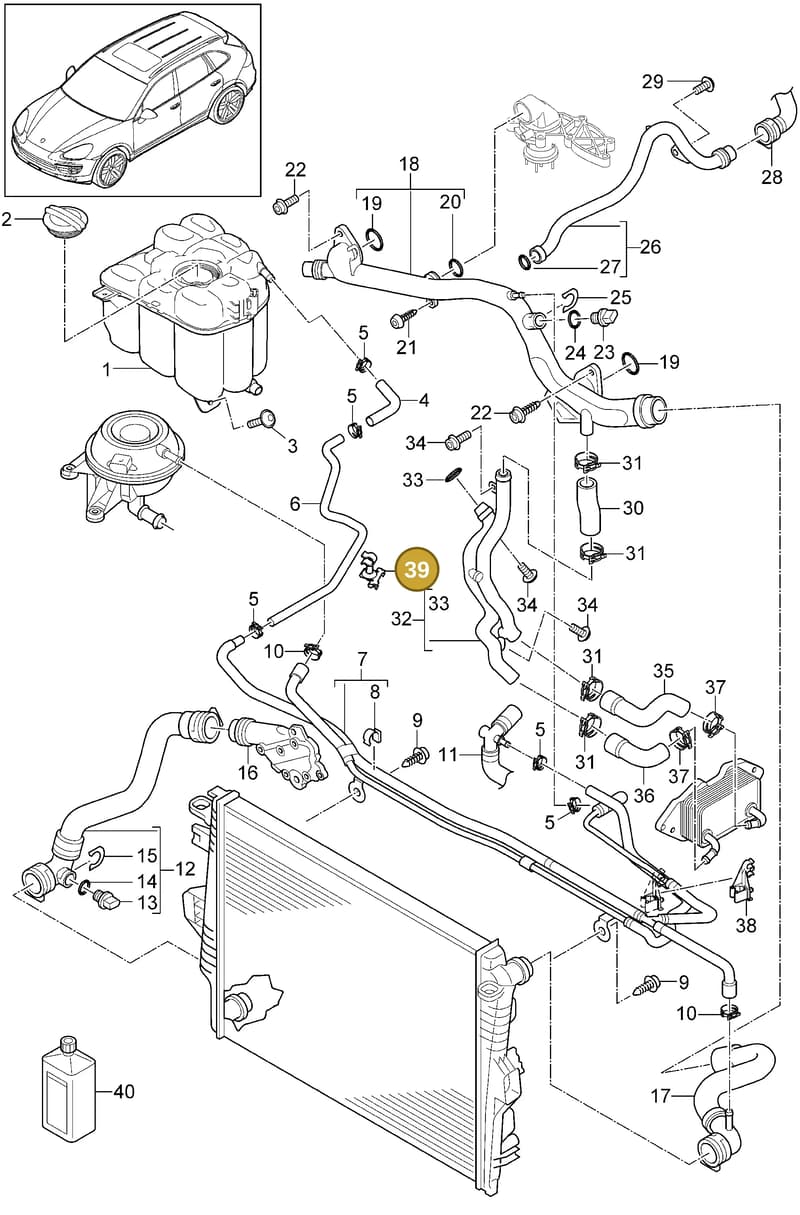 N10815301 — Porsche Cayenne (2010-2018) diagram p37105060, position 39
