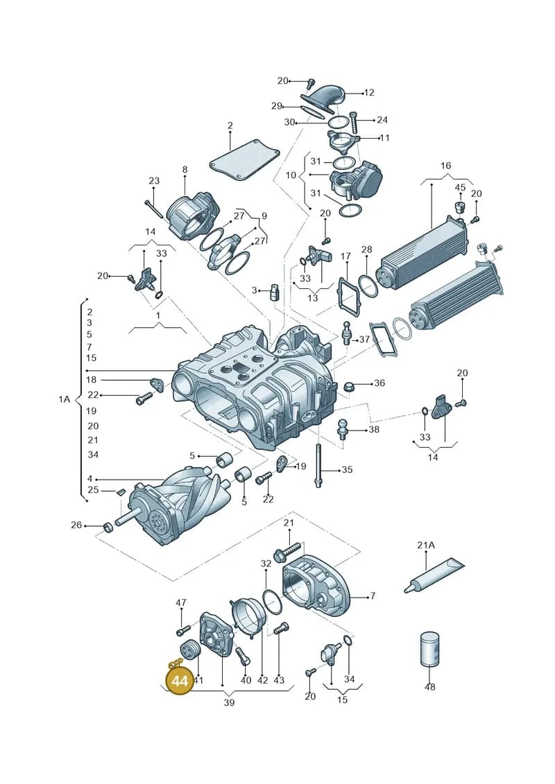 N10817701 — Audi A6 1.8 (2015-2019) diagram 887145030, position 44