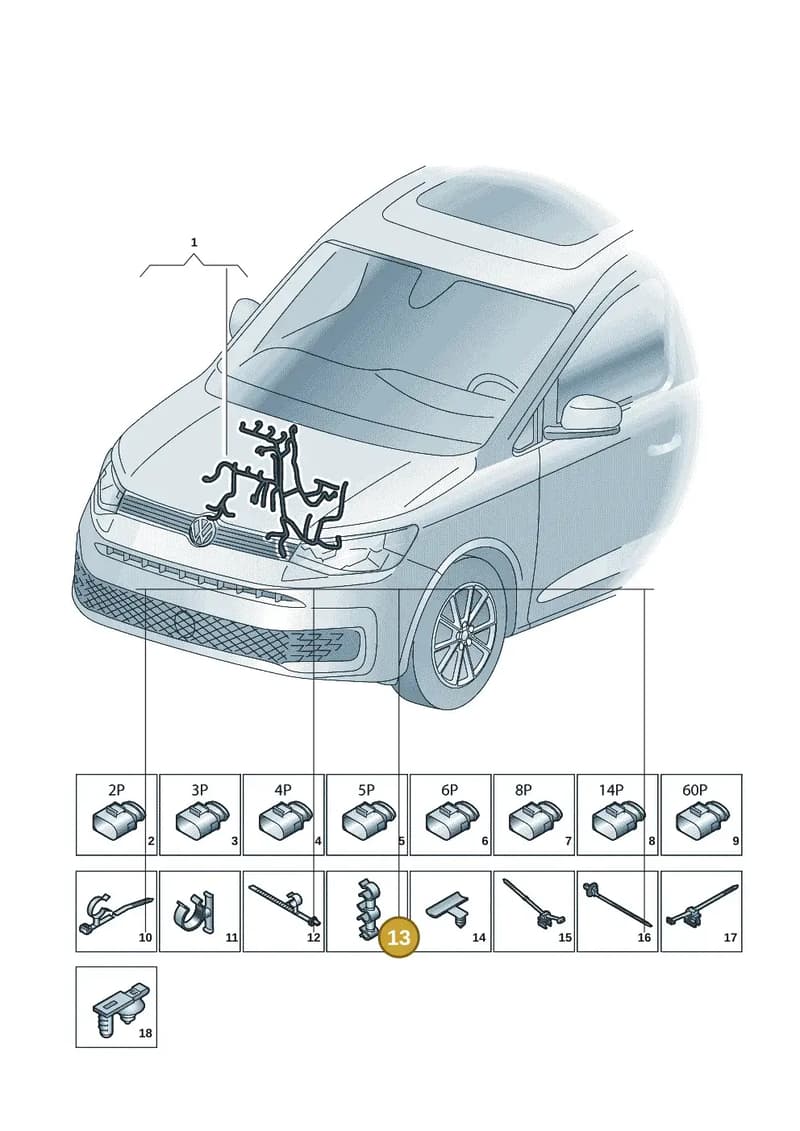 N10825401 — Volkswagen Caddy Maxi (2020-2025) diagram 2ka971020, position 13