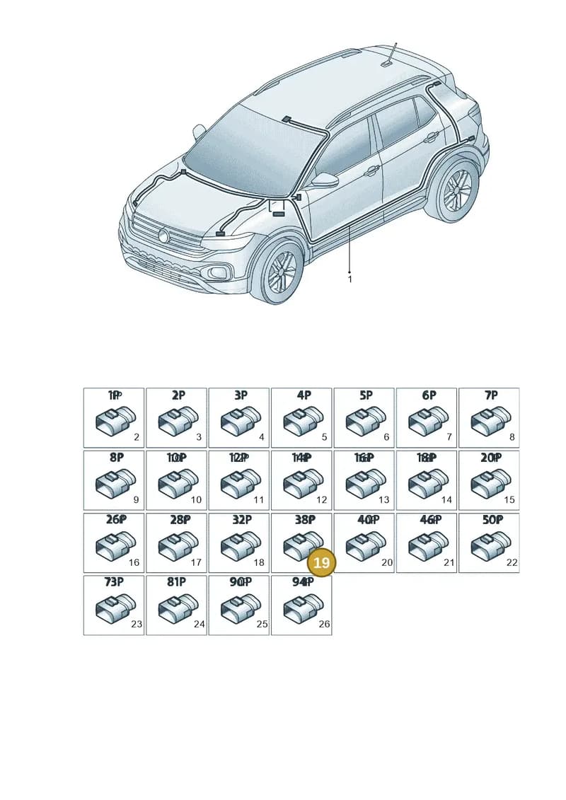 N10825401 — Volkswagen T-Cross 1,0 (2019-) diagram 581971080, position 19