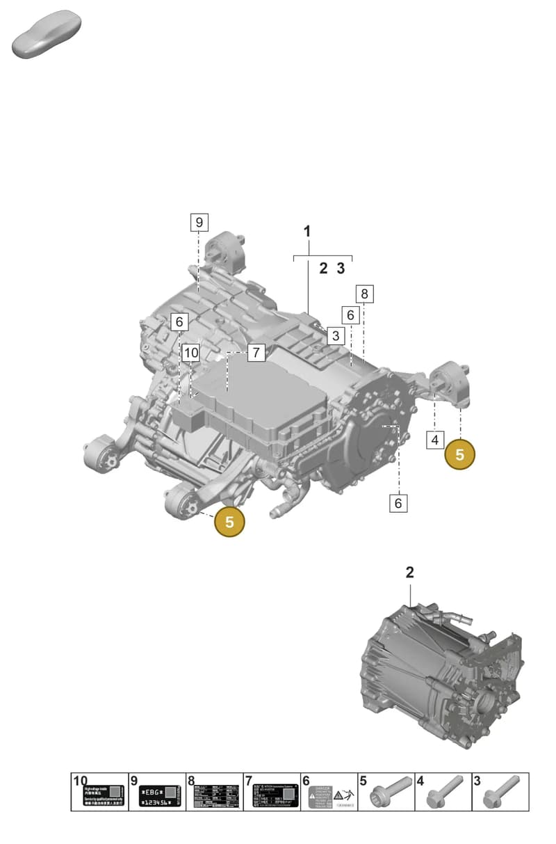 N10827301 — Porsche Taycan Sport Turismo (2023-2025) diagram p64151050, position 5