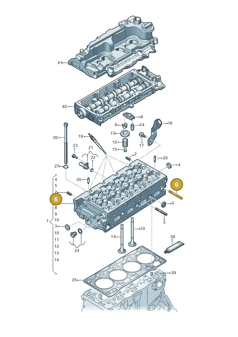 N10861401 — Audi A5 Limousine (2024-2025) diagram 8wh103600, position 6