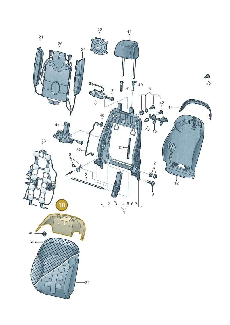 N90047503 — Audi A8 (2017-2025) diagram 838881051, position 18
