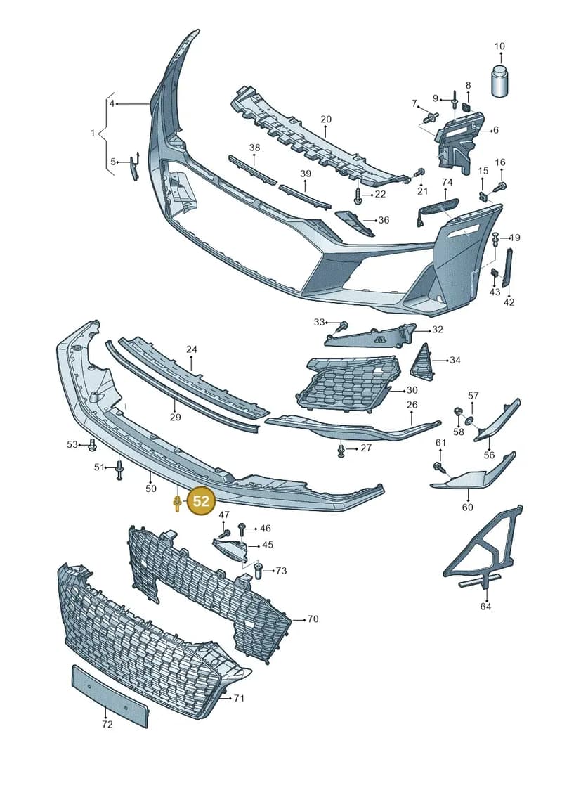N90078202 — Audi R8 Spyder (2015-2024) diagram 872807020, position 52