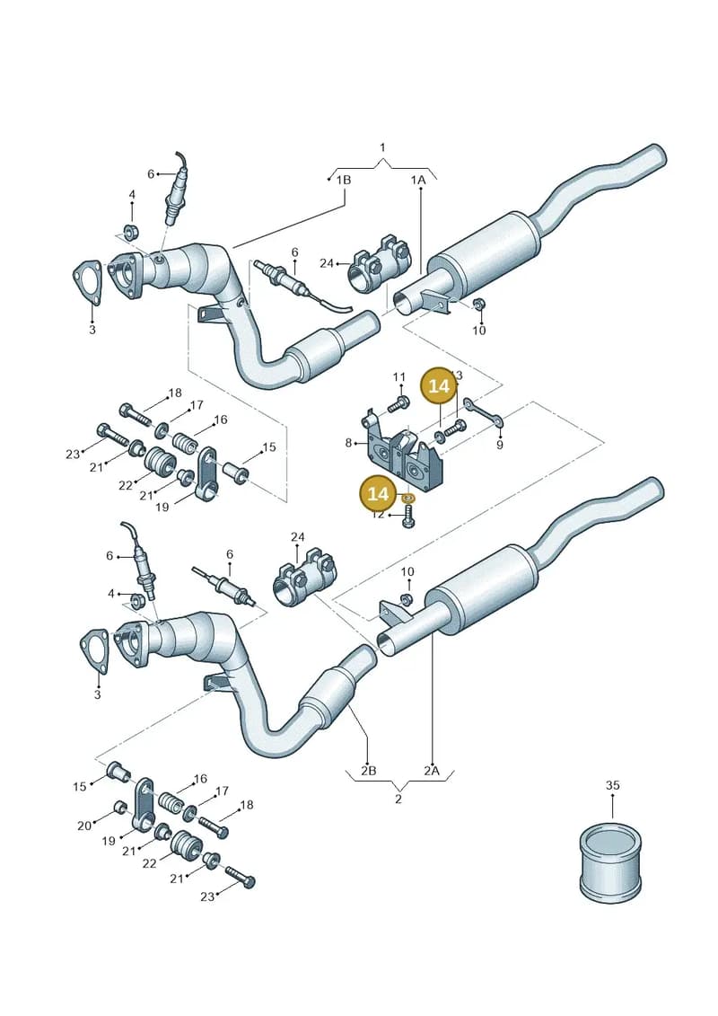 N90179103 — Audi A8/S8/qu. lang (2003-2007) diagram 291253650, position 14