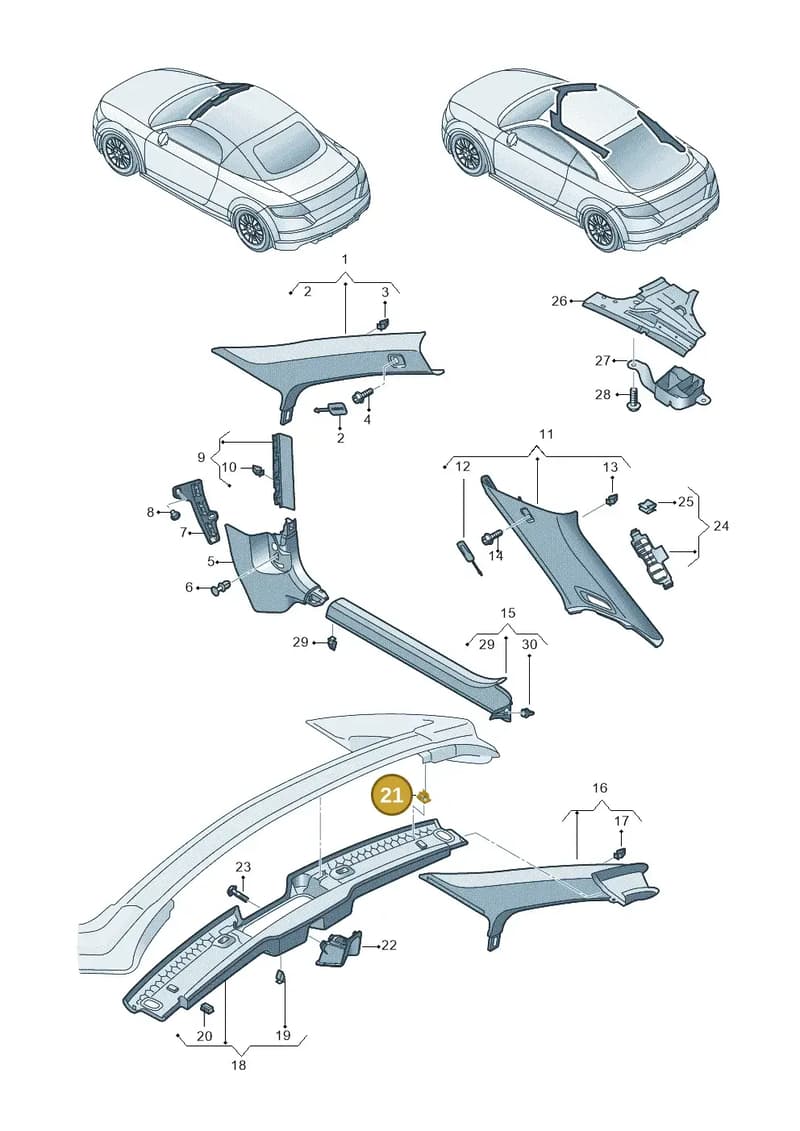 N90257705 — Audi TT RS (2016-2023) diagram 850867650, position 21