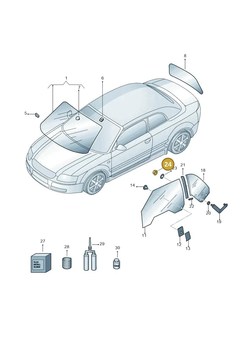 N90284602 — Audi A4/S4 Cabrio./qu. (2002-2006) diagram 273845000, position 24