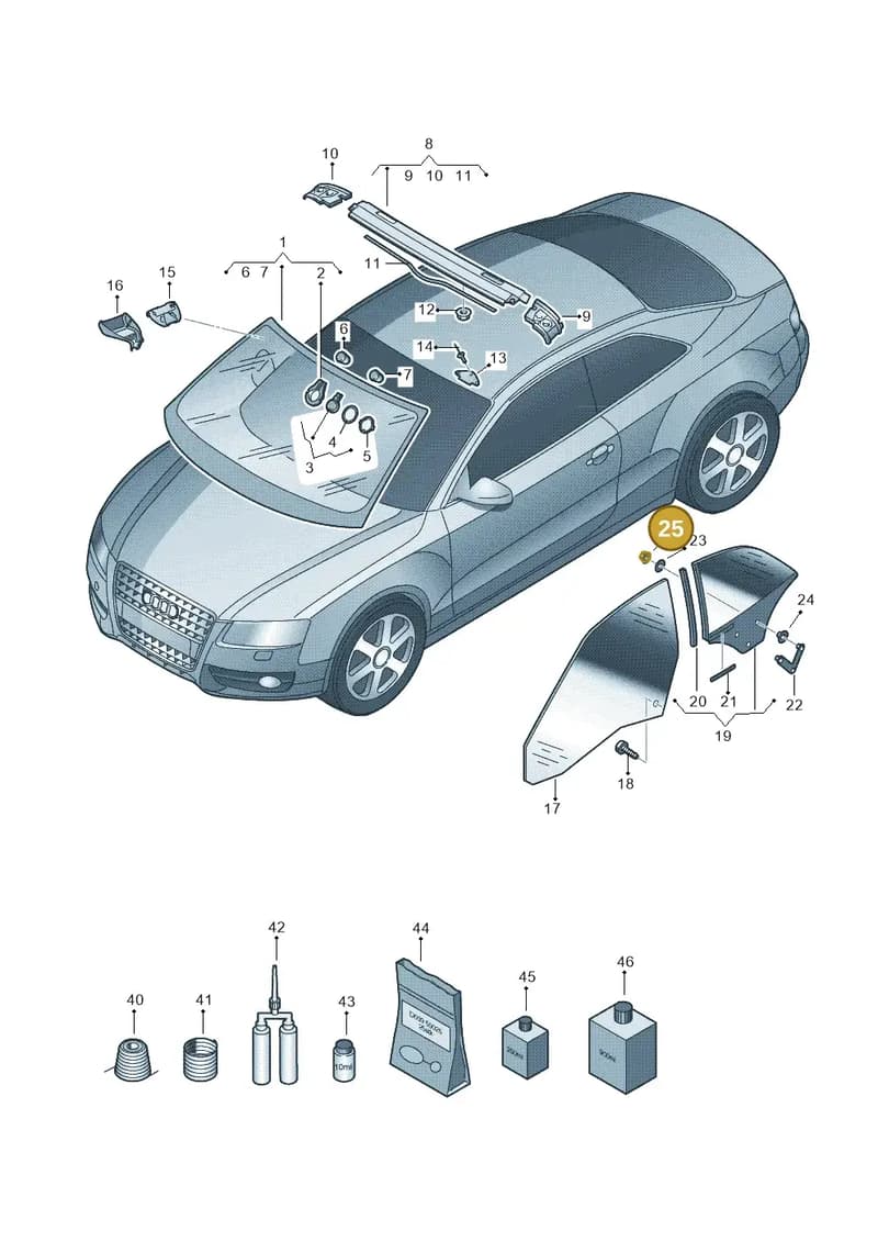 N90284602 — Audi RS5 Cabrio (2012-2015) diagram 670845000, position 25