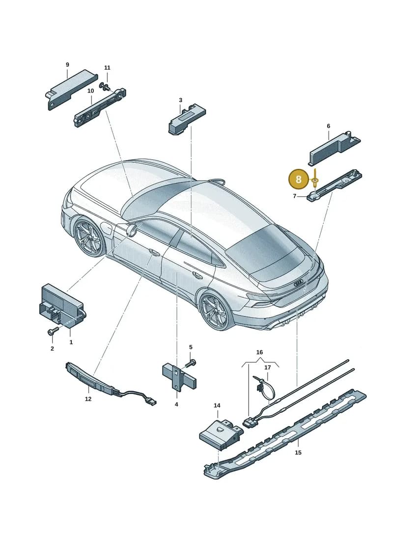N90287601 — Audi RS e-tron GT (2020-2025) diagram 4j1909000, position 8