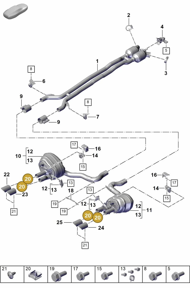N90342502 — Porsche Panamera (2023-2025) diagram p62203050, position 20